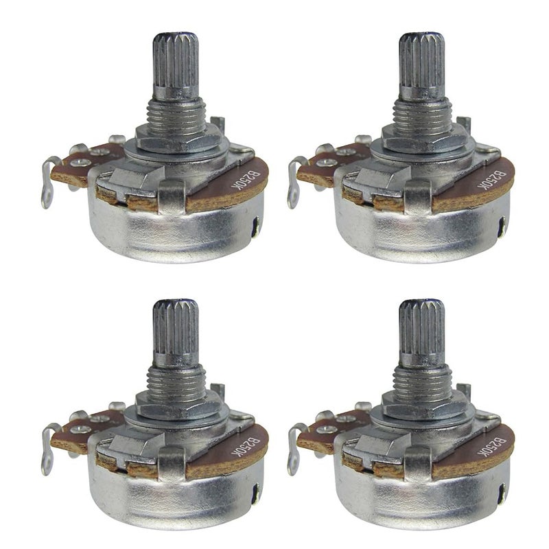 FLEOR 4pcs Full Size 15mm Shaft Guitar Tone Pot B250K Linear Taper Potentiometer with Bayonet - Image 1